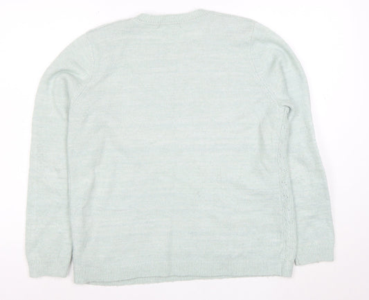 Bonmarche Women's Green Size 12 Crew Neck Knit Jumper
