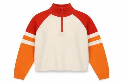 French Connection Women's Multicoloured XL 1/4 Zip Mock Neck Jumper