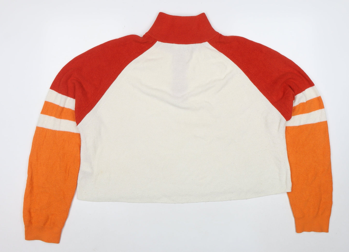 French Connection Women's Multicoloured XL 1/4 Zip Mock Neck Jumper