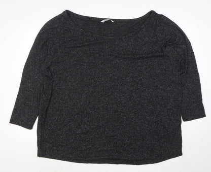 Capsule Women's Black 3/4 Sleeve Lightweight Knit Pullover Jumper Size 28