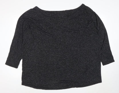 Capsule Women's Black 3/4 Sleeve Lightweight Knit Pullover Jumper Size 28