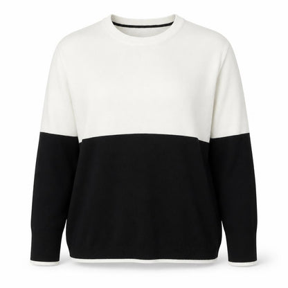 Very Womens Black White Colour Block Crew Neck Jumper Size 18