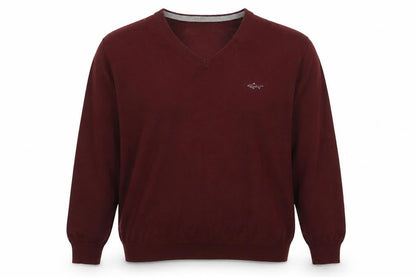 Greg Norman Men's Red XL V-Neck Cotton Golf Pullover Jumper