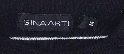 GINAARTI Men's Black Check Crew Neck Pullover Jumper M