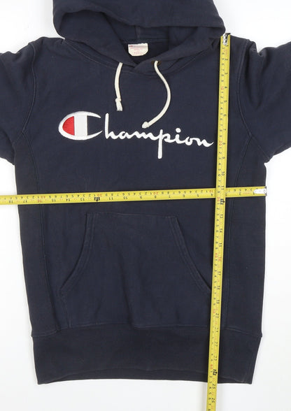 Champion Men's Blue Small Pullover Hoodie Reverse Weave Embroidered Logo