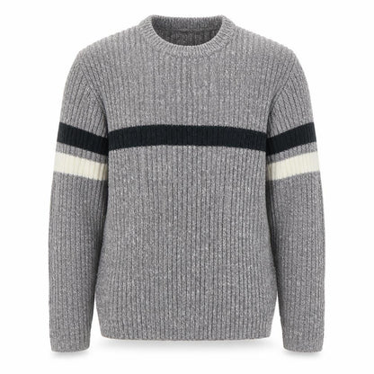 CSG Men's Grey Rib Knit Crew Neck Pullover Jumper M