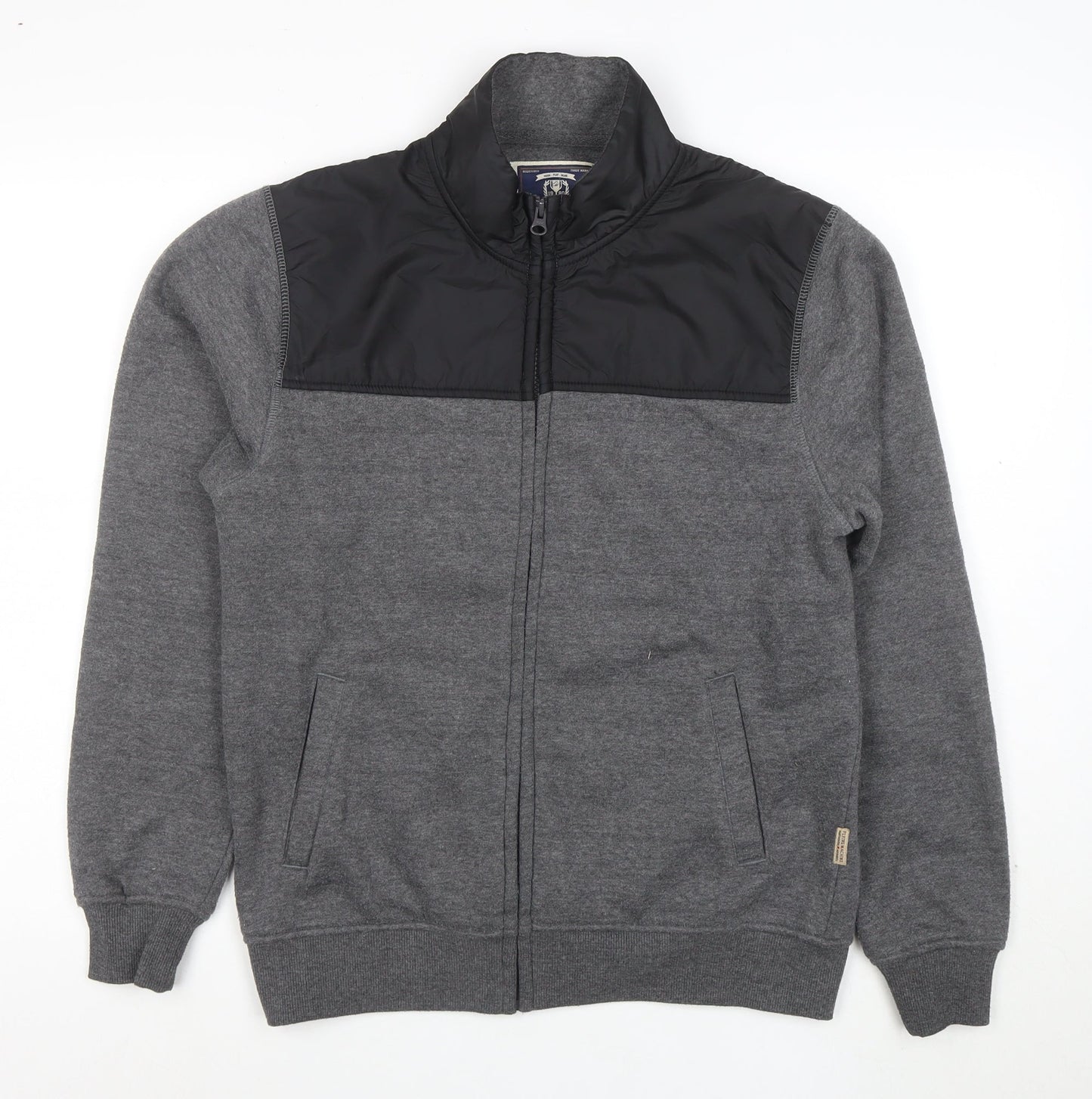 Flying Machine Men's Grey Full Zip Sweatshirt Medium