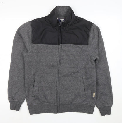 Flying Machine Men's Grey Full Zip Sweatshirt Medium