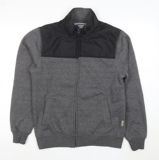 Flying Machine Men's Grey Full Zip Sweatshirt Medium