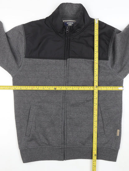 Flying Machine Men's Grey Full Zip Sweatshirt Medium