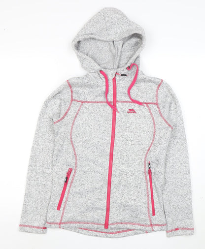 Trespass Women’s Grey Hooded Soft Shell Fleece Jacket Size 10