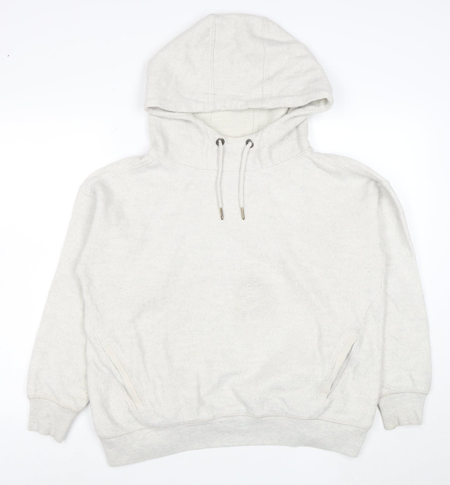 Fat Face Women Grey Pullover Hoodie Medium Cotton Blend Casual