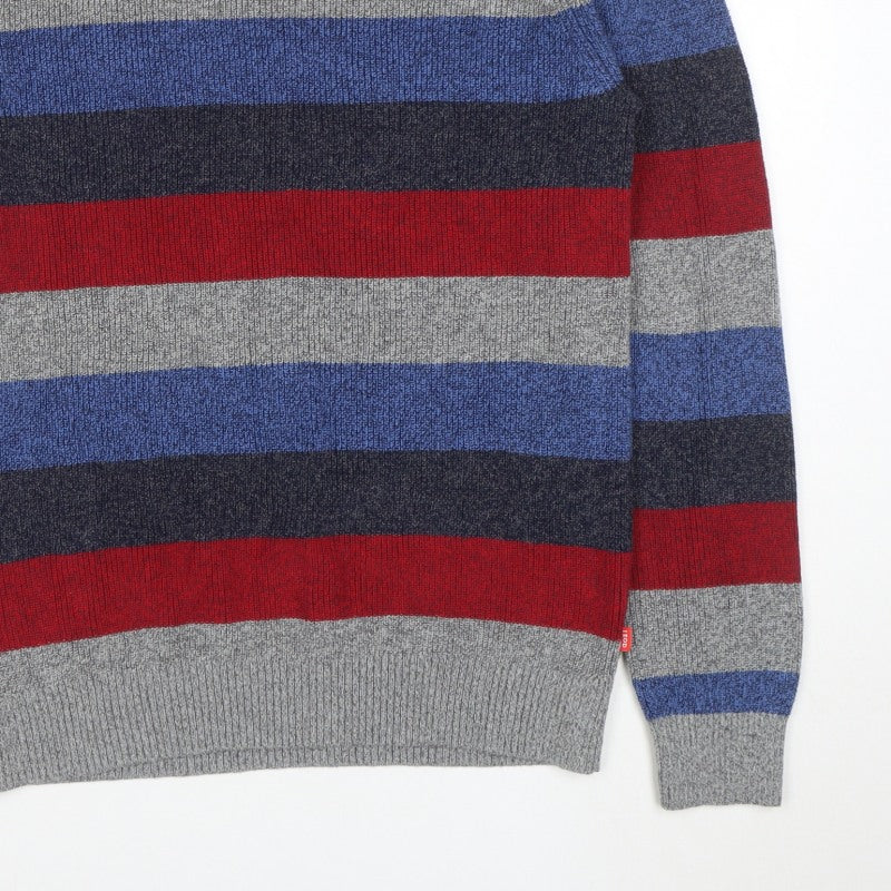 IZOD Men's Multicoloured XL Striped Crew Neck Pullover Jumper