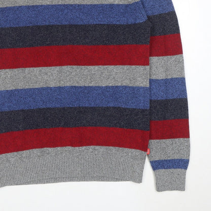 IZOD Men's Multicoloured XL Striped Crew Neck Pullover Jumper