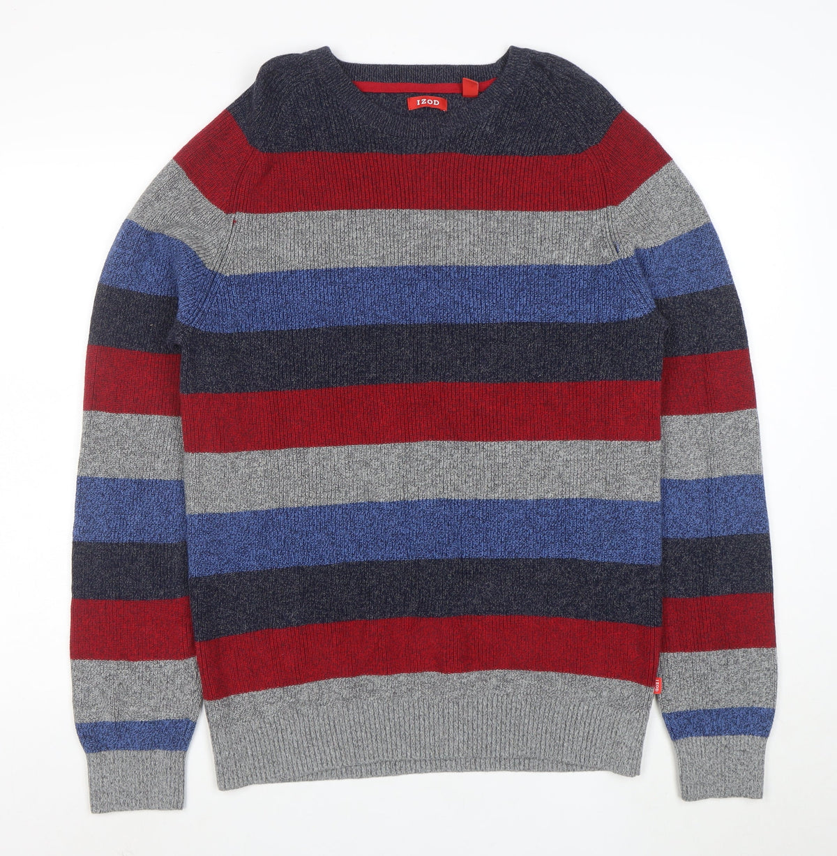 IZOD Men's Multicoloured XL Striped Crew Neck Pullover Jumper