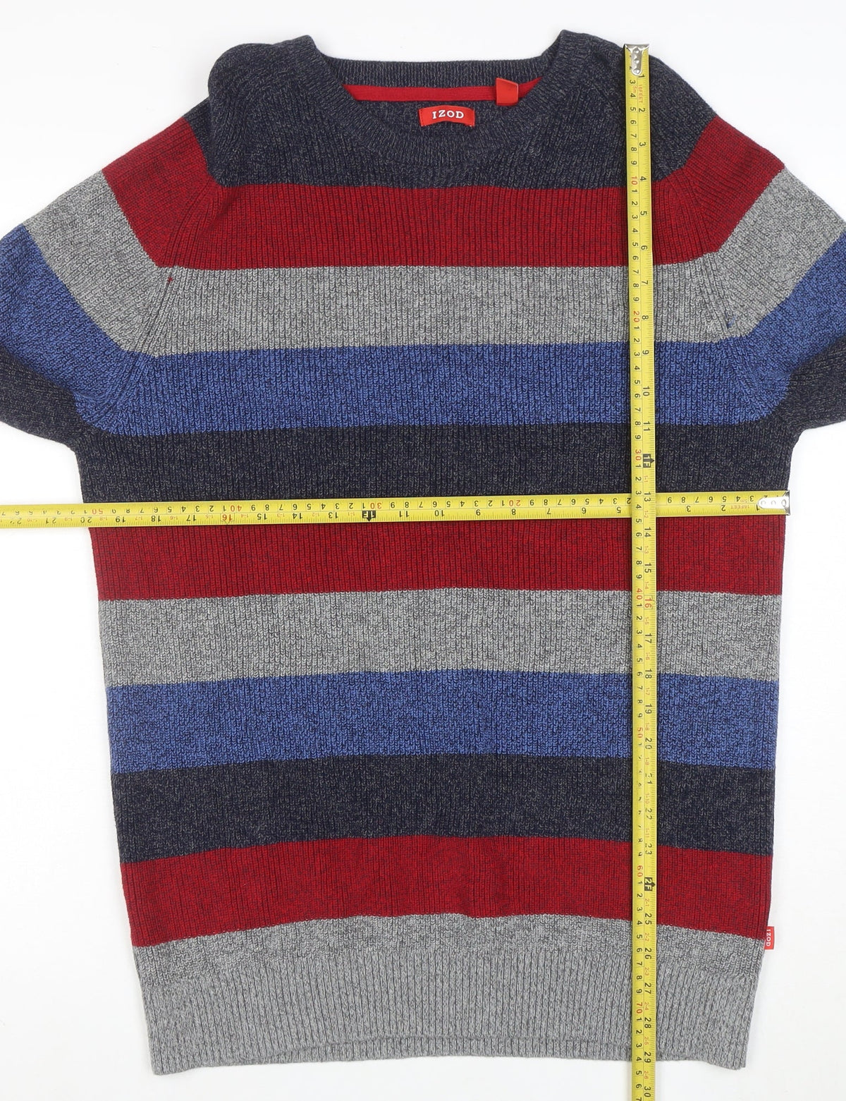 IZOD Men's Multicoloured XL Striped Crew Neck Pullover Jumper