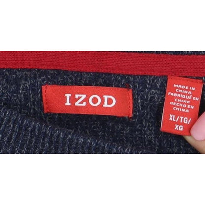 IZOD Men's Multicoloured XL Striped Crew Neck Pullover Jumper
