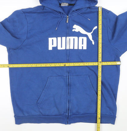 Puma Men's Blue Full Zip Hoodie XL Logo Sportswear