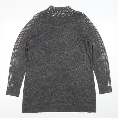 Wallis Women’s Grey Rhinestone Knit Shift Dress Size 16
