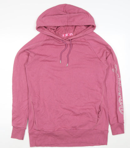 Pineapple Women Pink Long Sleeve Pullover Hoodie L Cotton Blend