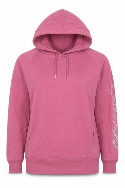 Pineapple Women Pink Long Sleeve Pullover Hoodie L Cotton Blend