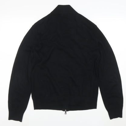 Banana Republic Mens Black XS Full Zip Cotton Cashmere Jumper
