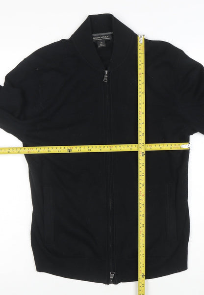 Banana Republic Mens Black XS Full Zip Cotton Cashmere Jumper