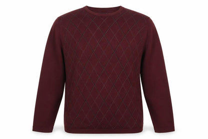 Denver Hayes Men's Brown Argyle Acrylic Crew Neck Jumper Size L