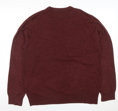 Dockers Men's Brown Argyle Knit Crew Neck Pullover Jumper Size L