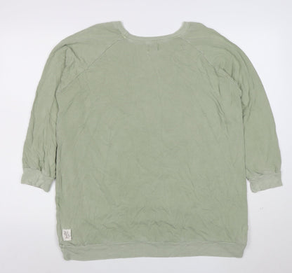 Poste Cute Women’s Green Relaxed Pullover Sweatshirt Size 2 Viscose Blend