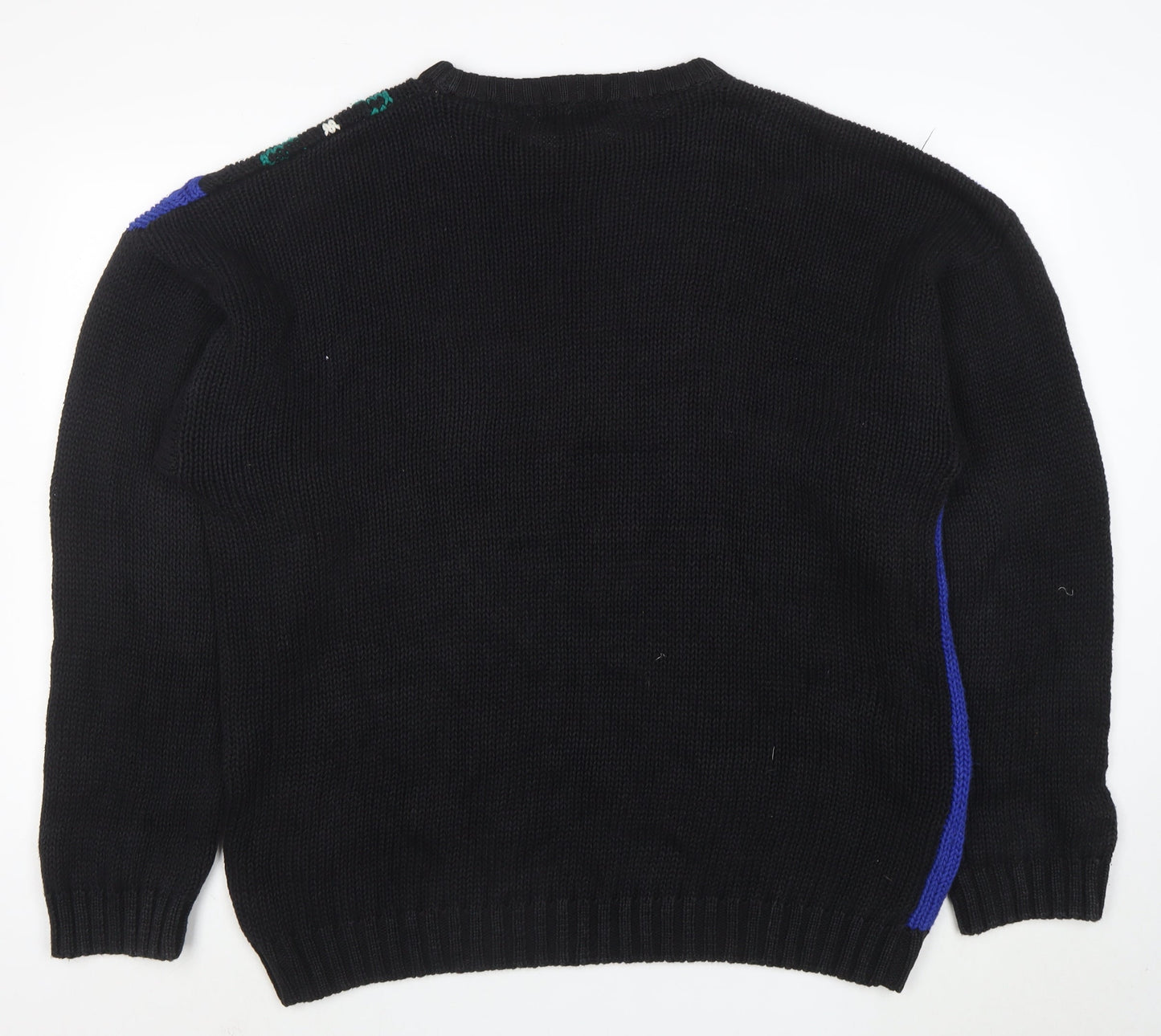 Peter England Men's Multicoloured XL Retro Geometric Chunky Knit Jumper