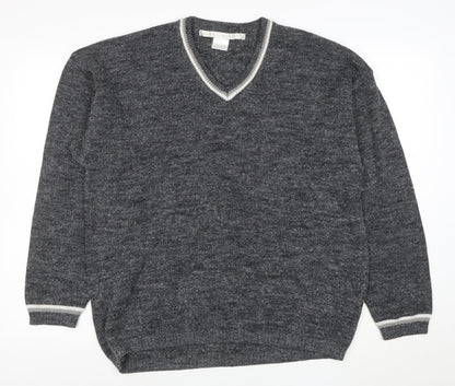 Smith and Watkins Women Grey V-Neck Knit Pullover Jumper XL