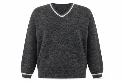 Smith and Watkins Women Grey V-Neck Knit Pullover Jumper XL