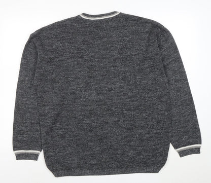 Smith and Watkins Women Grey V-Neck Knit Pullover Jumper XL