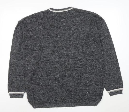 Smith and Watkins Women Grey V-Neck Knit Pullover Jumper XL