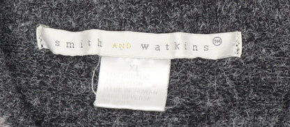 Smith and Watkins Women Grey V-Neck Knit Pullover Jumper XL