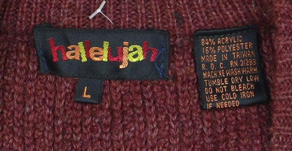 Talbots Women Burgundy Fair Isle Knit Button Vest L Wool Blend