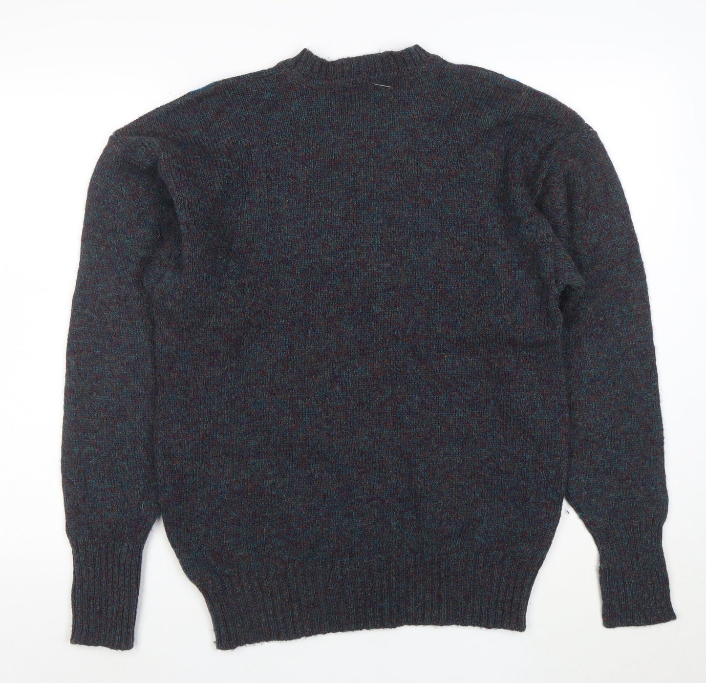 Savile Row Men's Blue Wool Argyle Pullover Jumper M