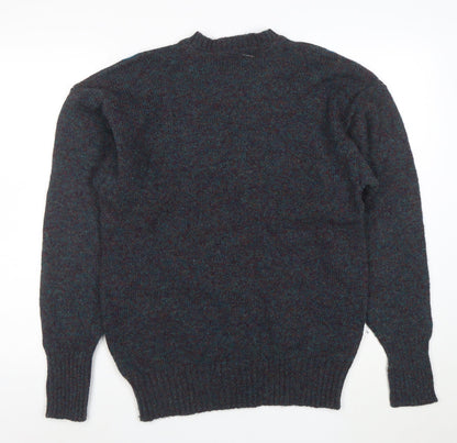 Savile Row Men's Blue Wool Argyle Pullover Jumper M