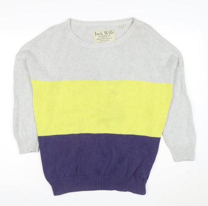 Jack Wills Women’s Multicoloured Cotton Knit Jumper Size 14
