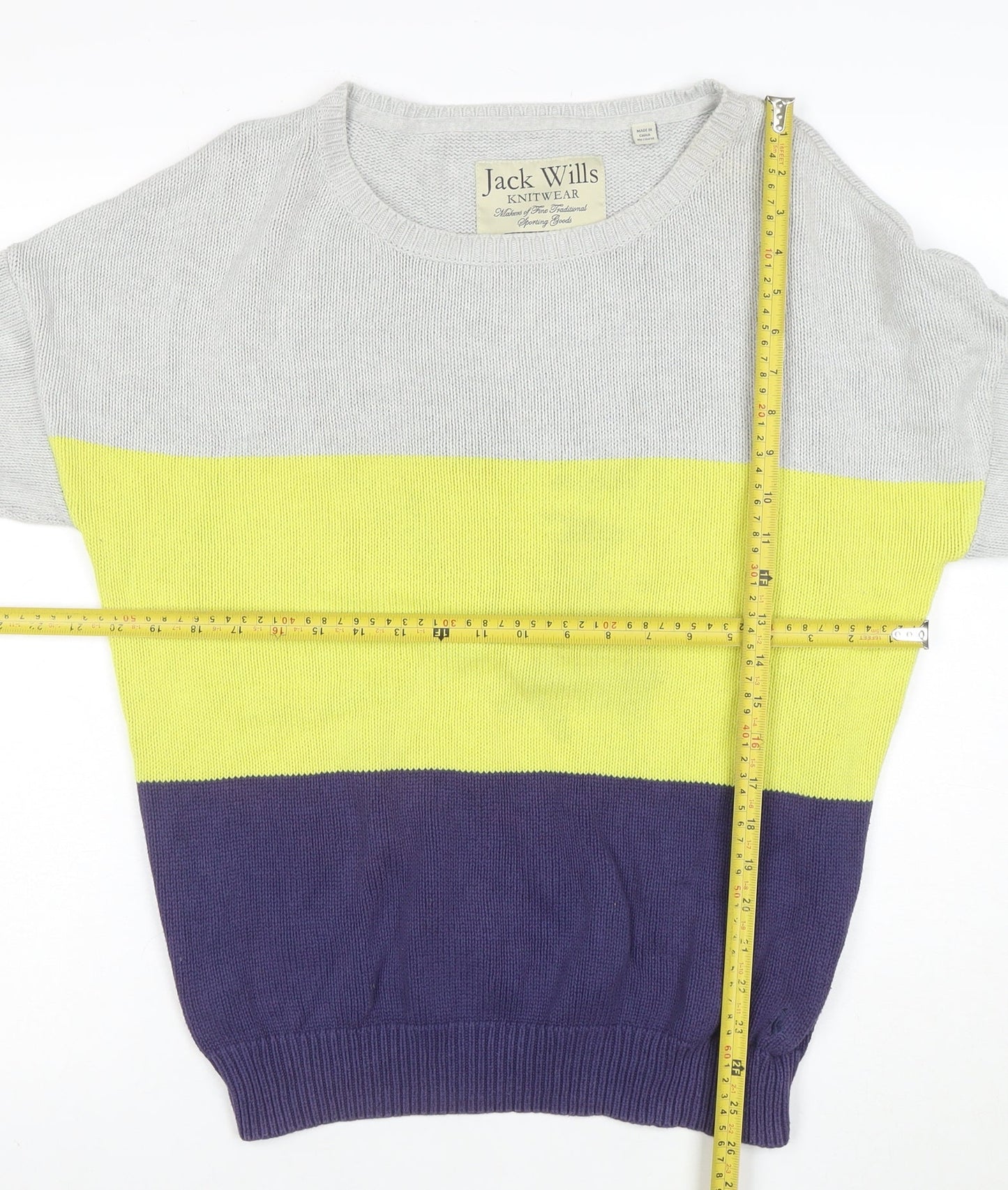 Jack Wills Women’s Multicoloured Cotton Knit Jumper Size 14