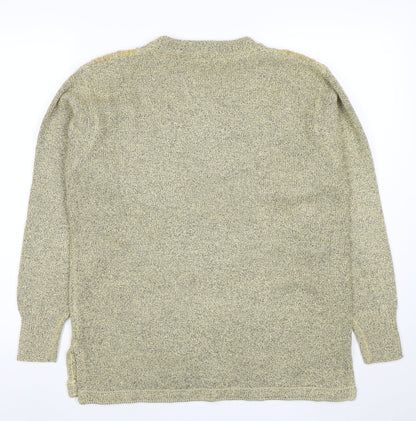 Mode de Paris Women’s Beige Sequin Floral Wool Blend Pullover Jumper M