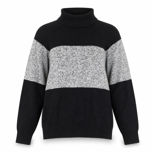 Karen Scott Womens Black Cotton Roll Neck Jumper Size L