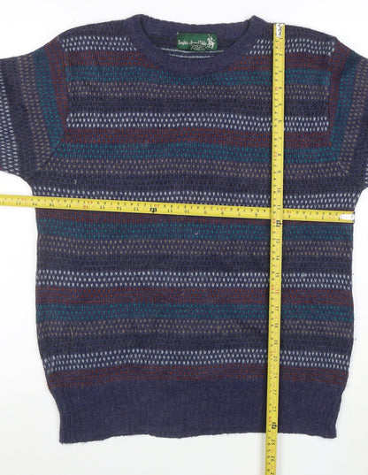 Knights of Round Table Men's Blue Fair Isle Wool Blend Jumper M