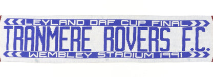 Tranmere Rovers FC Blue White Knit Football Scarf Wembley 1991 Mens