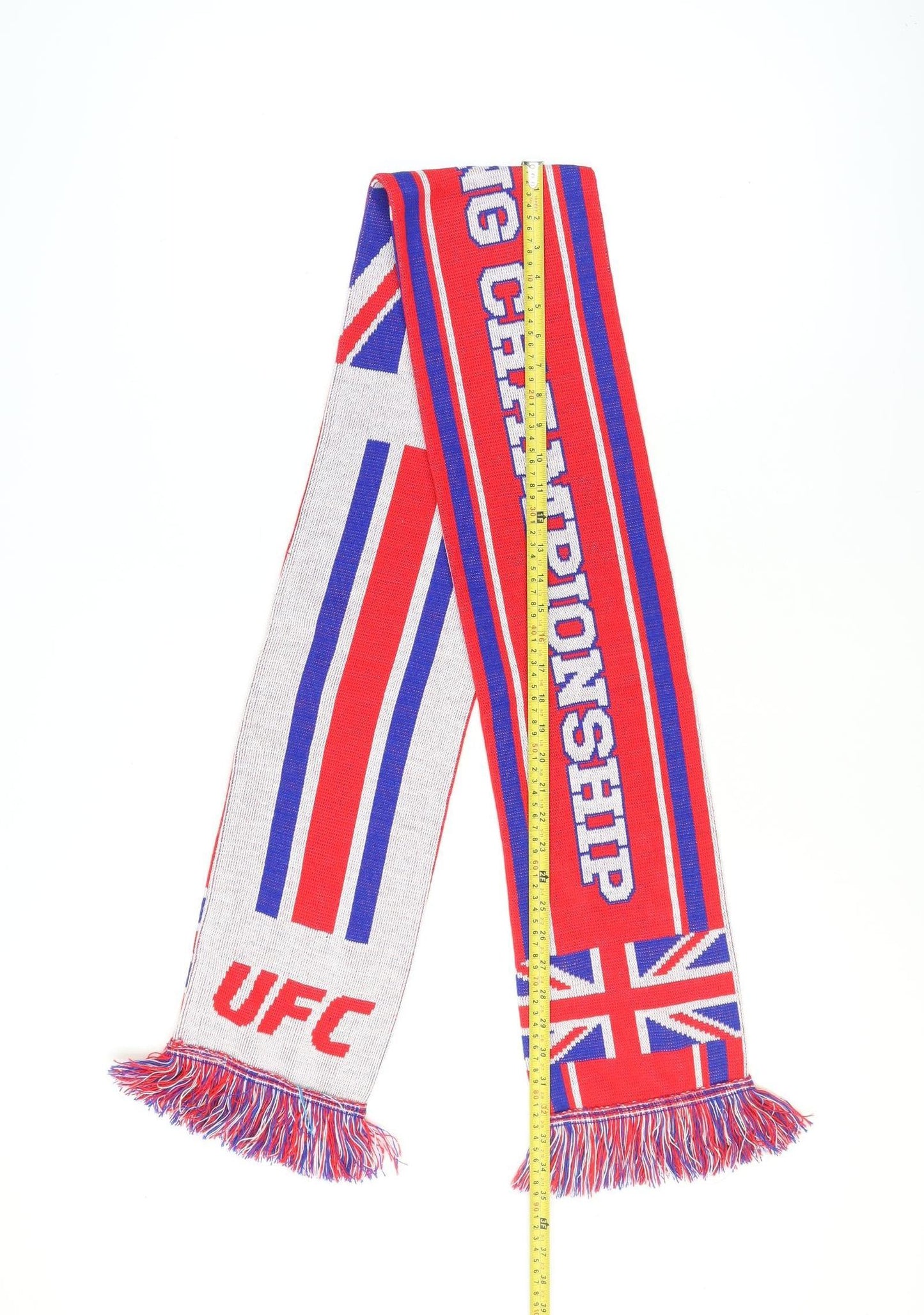 Ruffneck Men’s Red Blue Union Jack Knit Rectangle Scarf 100% Acrylic