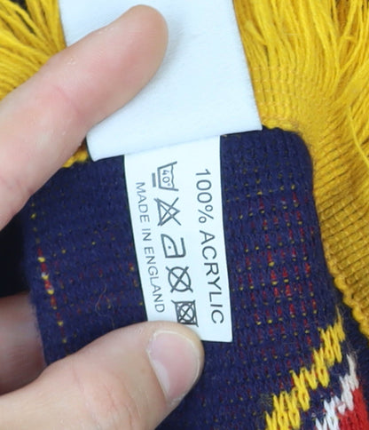 Arsenal Men Navy Yellow Acrylic Knit Football Scarf with Fringe