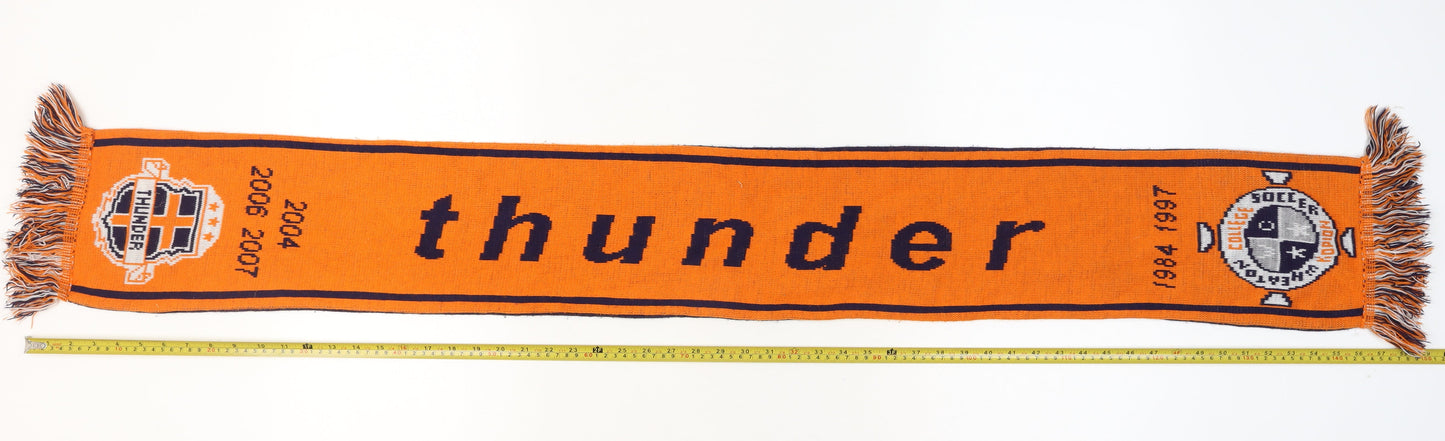 Wheaton Thunder Orange & Navy Men’s Knit Rectangle Scarf with Fringe