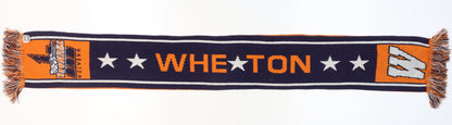 Wheaton Thunder Orange & Navy Men’s Knit Rectangle Scarf with Fringe
