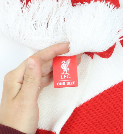 Liverpool FC Men's Red White Striped Knit Scarf One Size